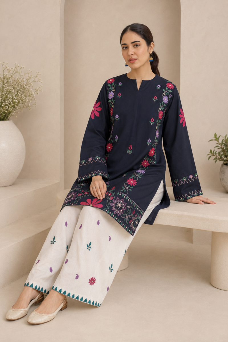 Blossom Embroidered Lawn 2-Piece Suit | Hareeza